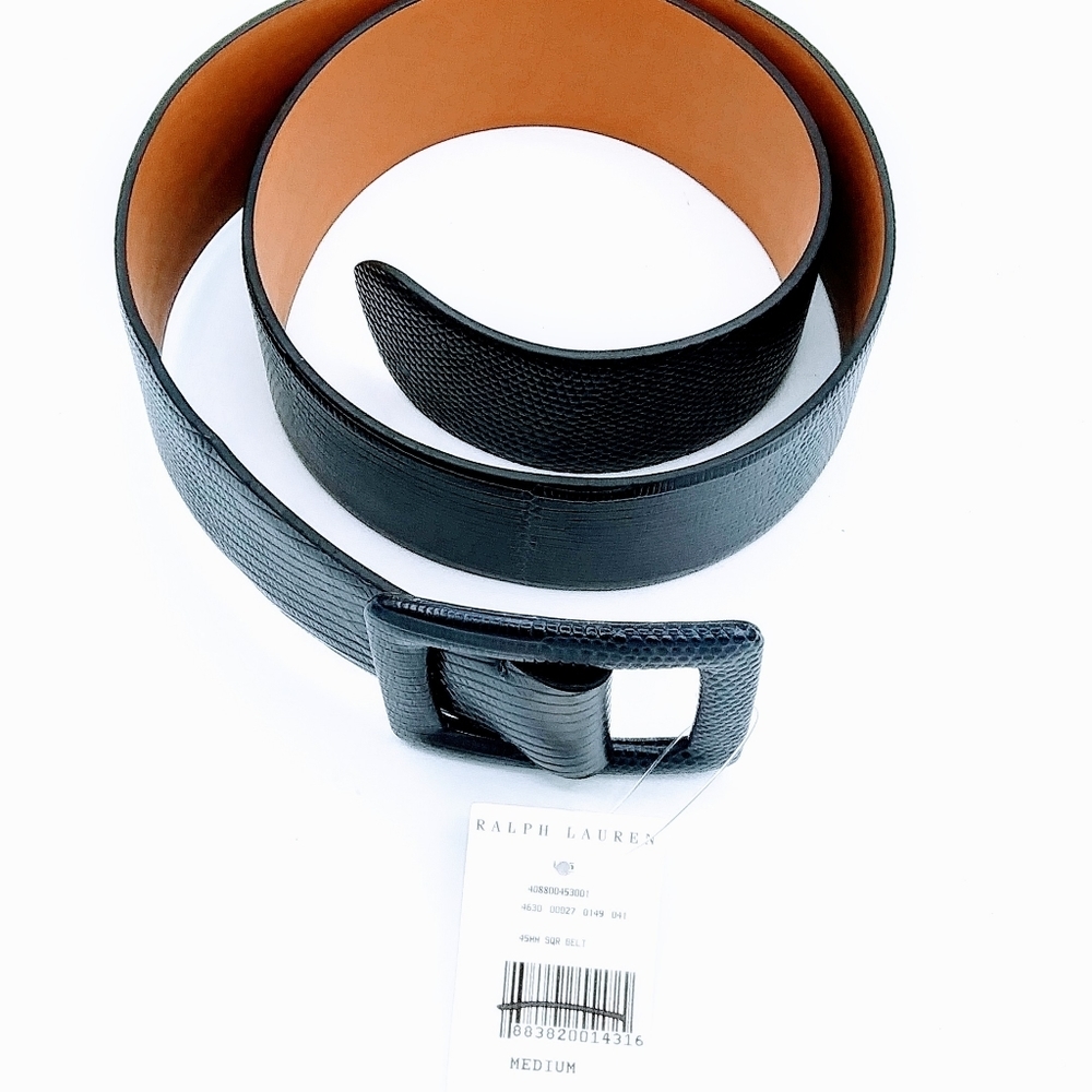 NWT Ralph Lauren Women's Medium Snake Skin Leather 1 7/8” Wide Belt